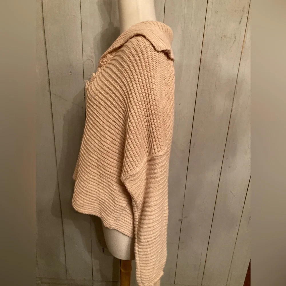 Women's Free People Marlie Pink Ribbed Knit Cotton‎ Blend Pullover Sweater Sz S